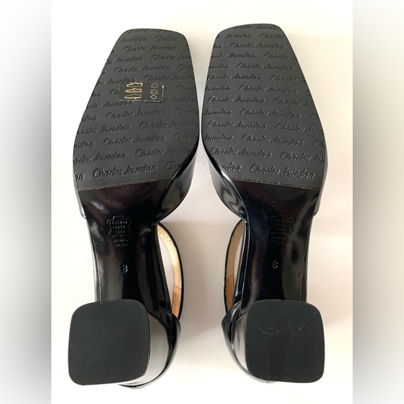 Charles Jourdan Paris T-strap black leather block heel pump. Size 8. Never worn. - Picture 10 of 10